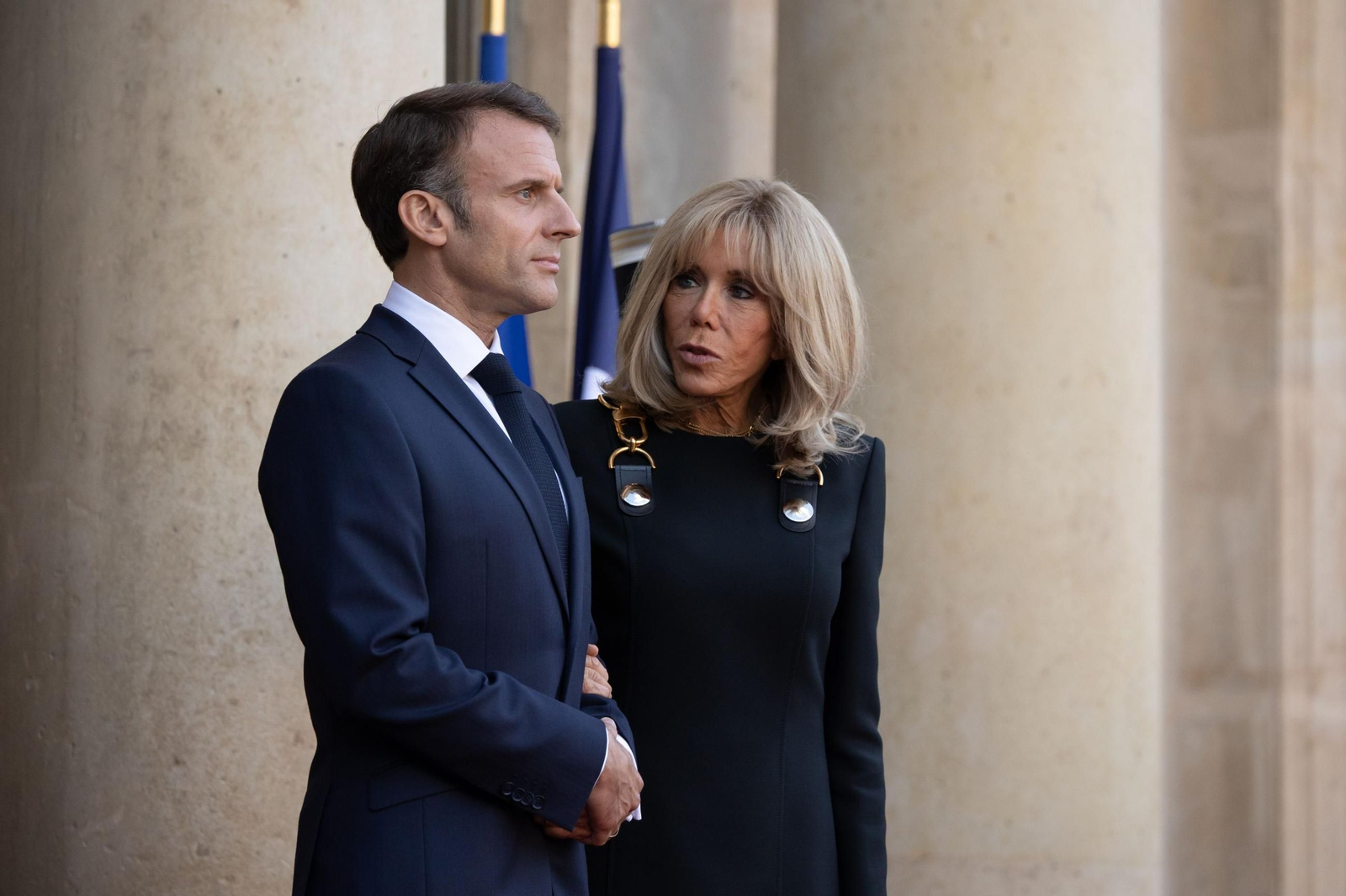 El presidente francés, Emmanuel Macron, y su esposa, Brigitte Macron.