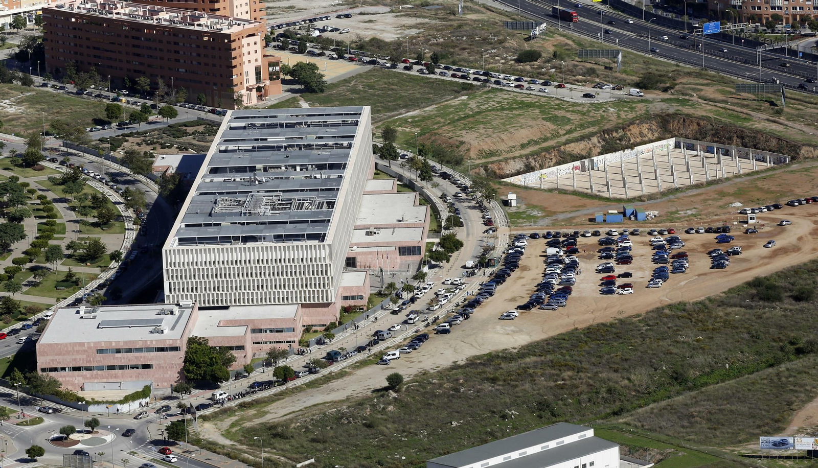 Vista aérea de la Ciudad de la Justicia de Málaga. Vista aérea de la Ciudad de la Justicia de Málaga.
