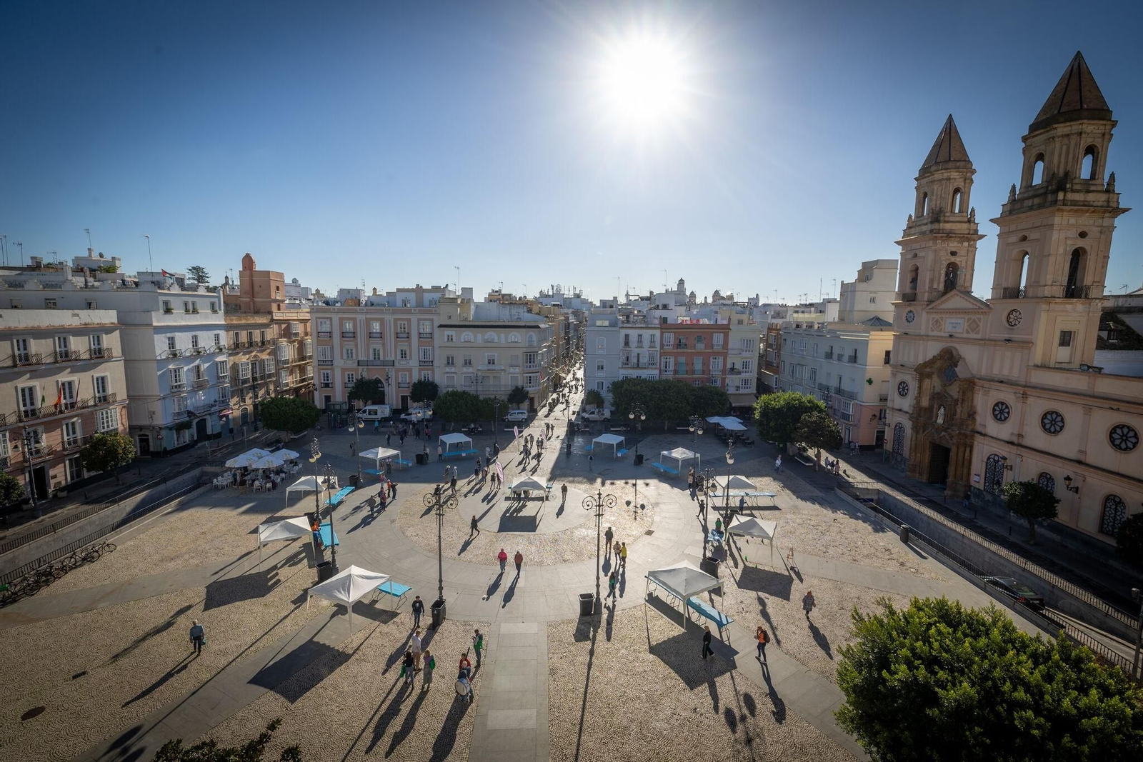 La plaza de San Antonio de Cádiz, en una vista panorámica