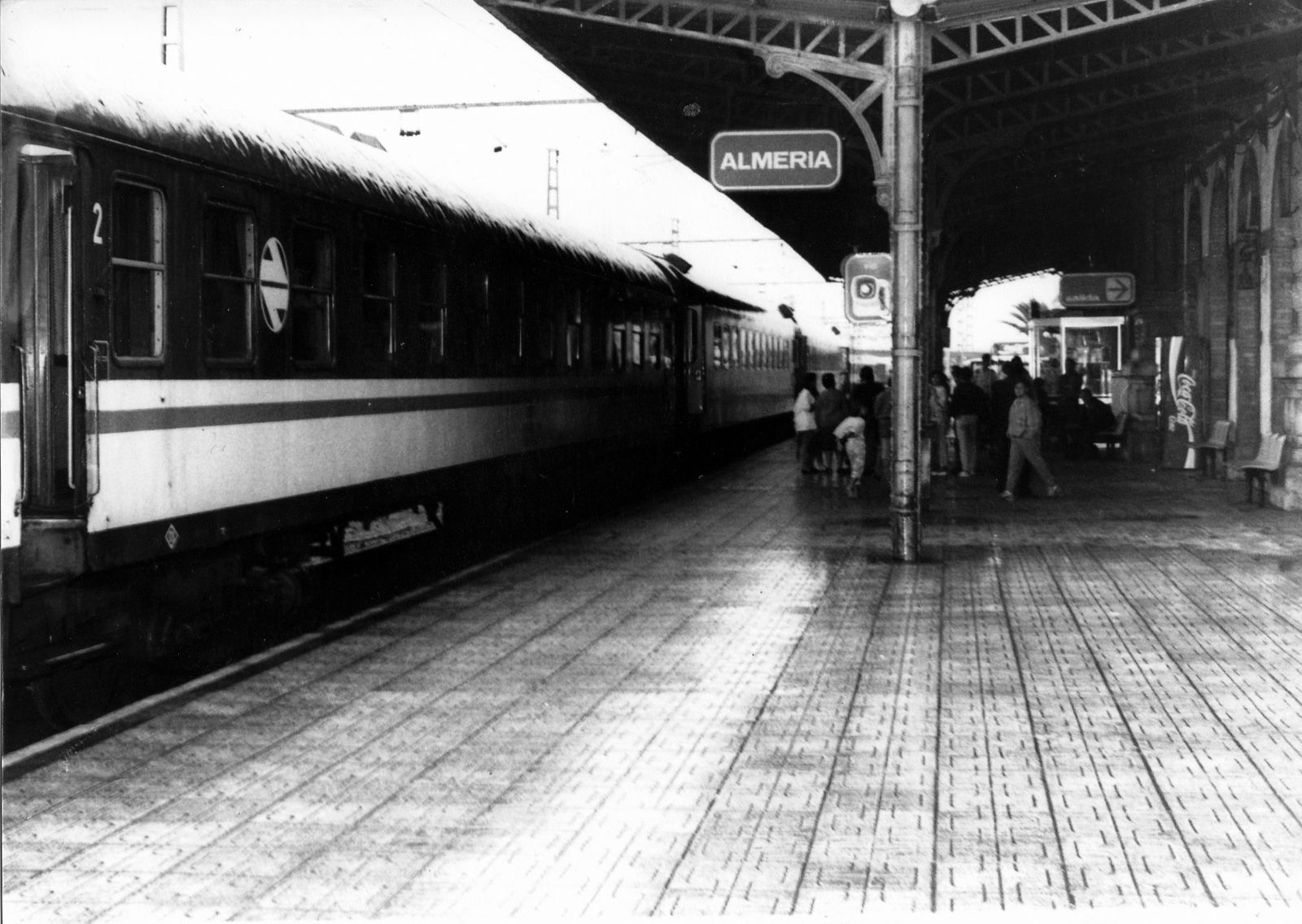 Expreso Almería-Madrid, en la vía 1 de la vieja estación de ferrocarril. Hoy, ni el tren existe ni la estación tiene uso