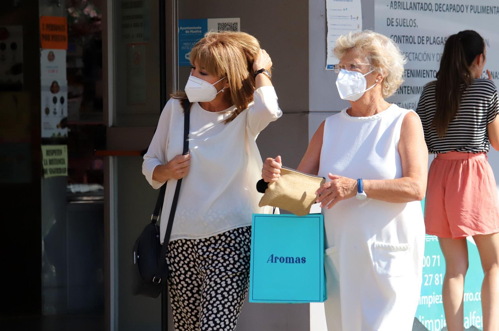 Uso de mascarillas en Huelva.