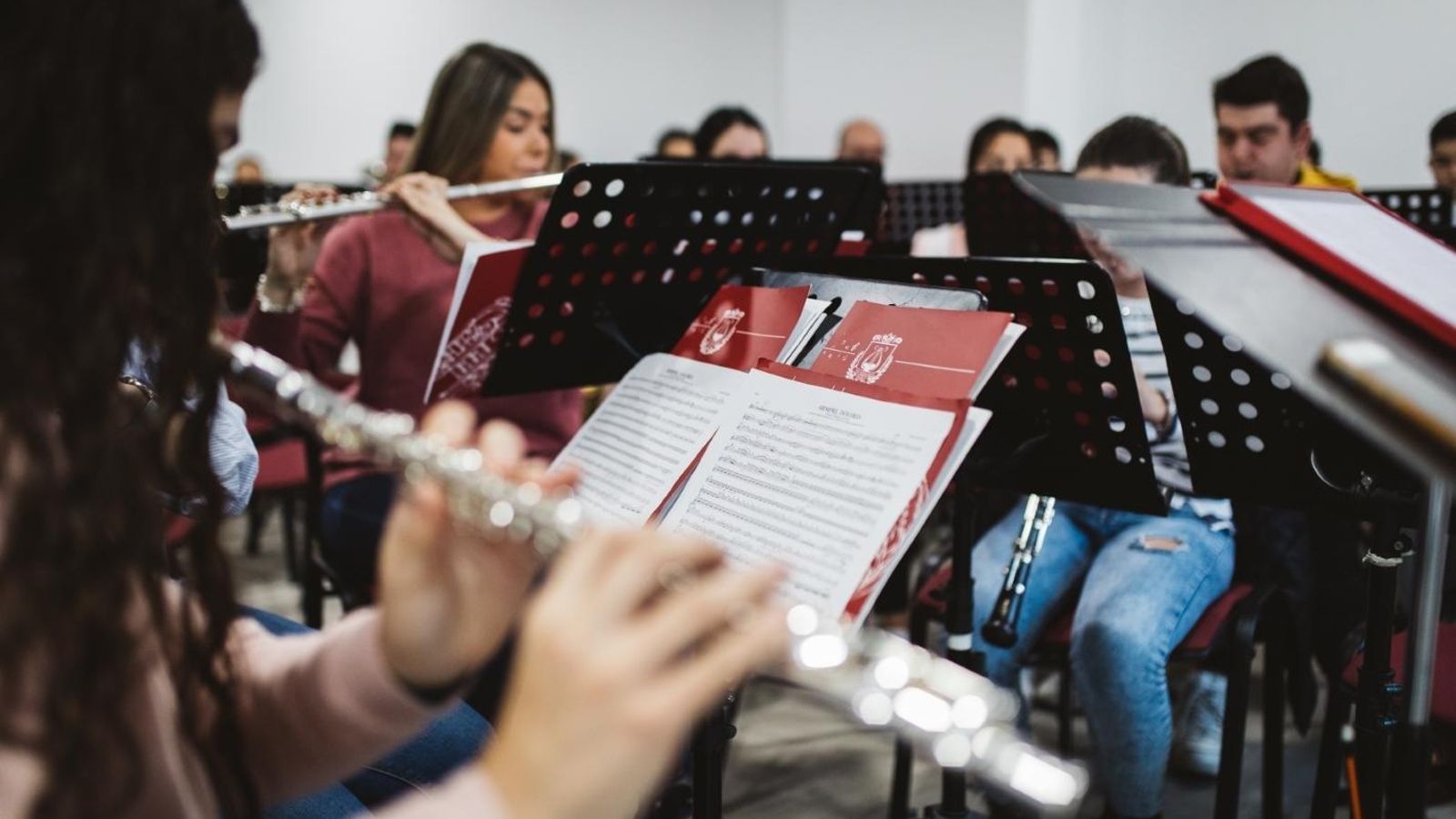 La Banda 'San Sebastián' de Padul, durante un ensayo