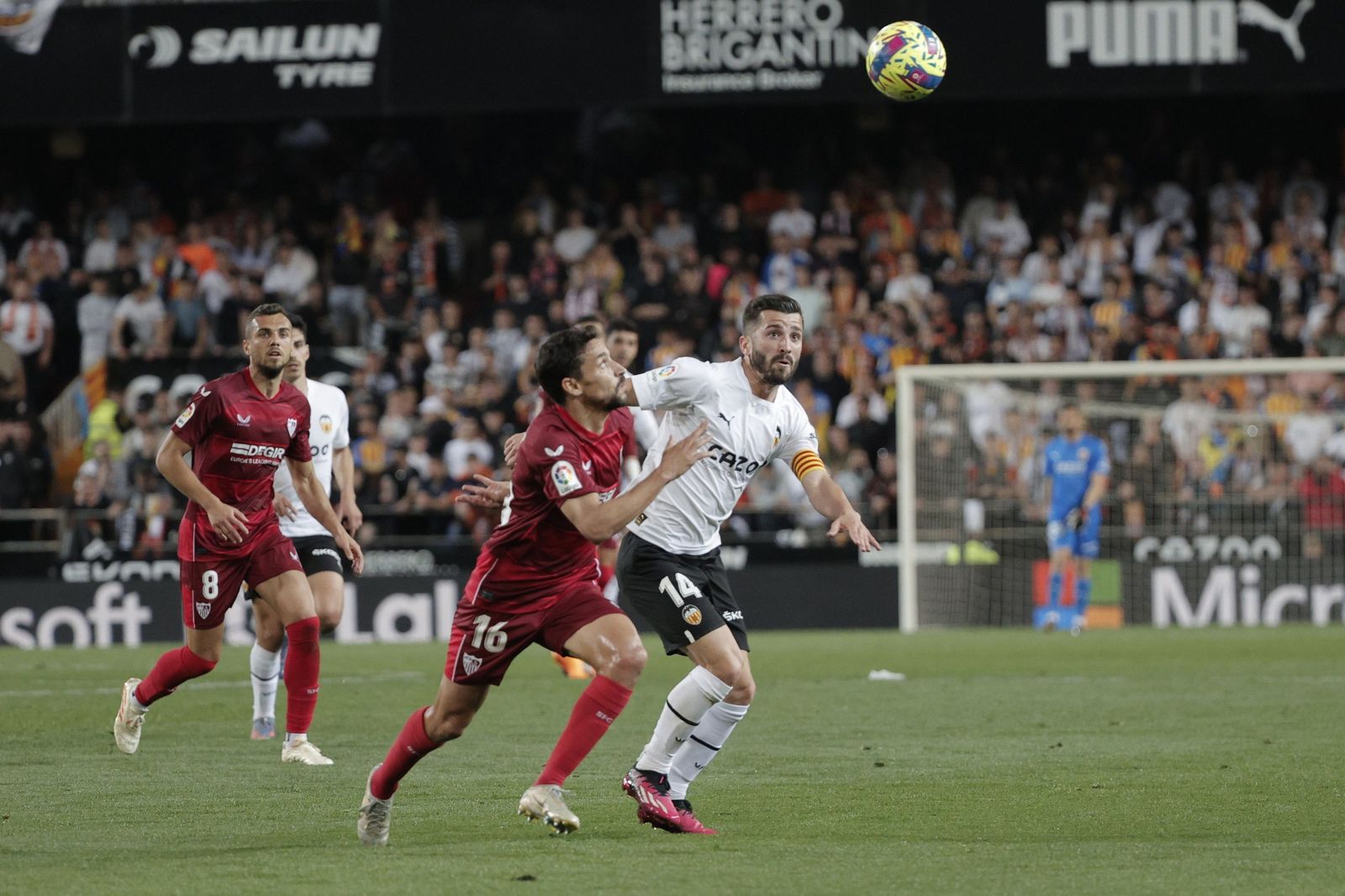 Imagen del último encuentro entre Sevilla y Valencia de Liga