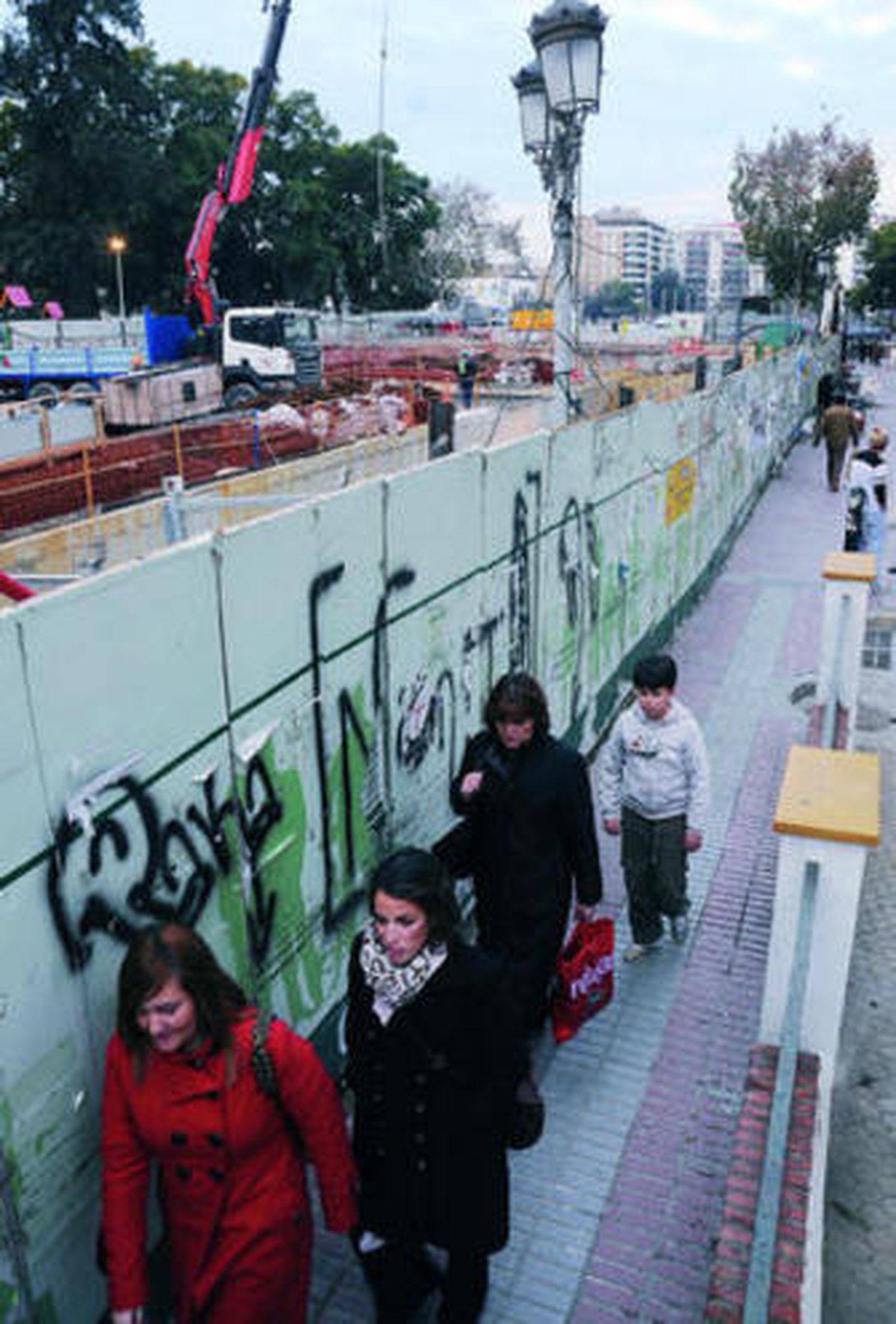 Obras del Metro en la estación Puerta de Jerez.