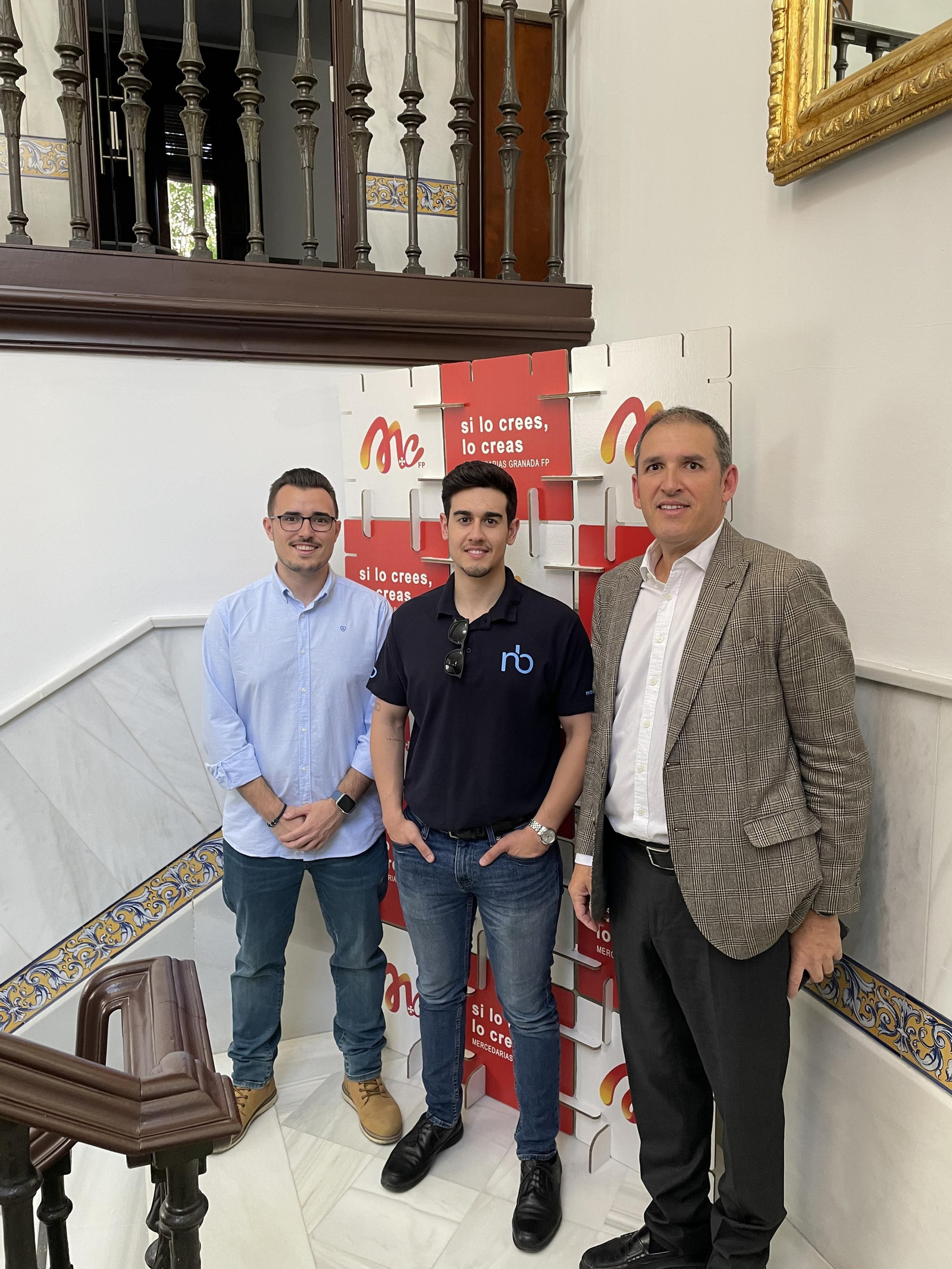 José Negrillo, doctor en Realidad Virtual y miembro del equipo de I+D+i de Fidesol, Francisco Úbeda, coordinador de RR.HH en Nanobytes y Antonio Osorio de Grupo AE.