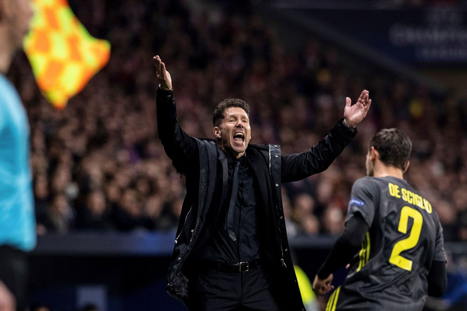 Simeone, durante el partido ante la Juventus.