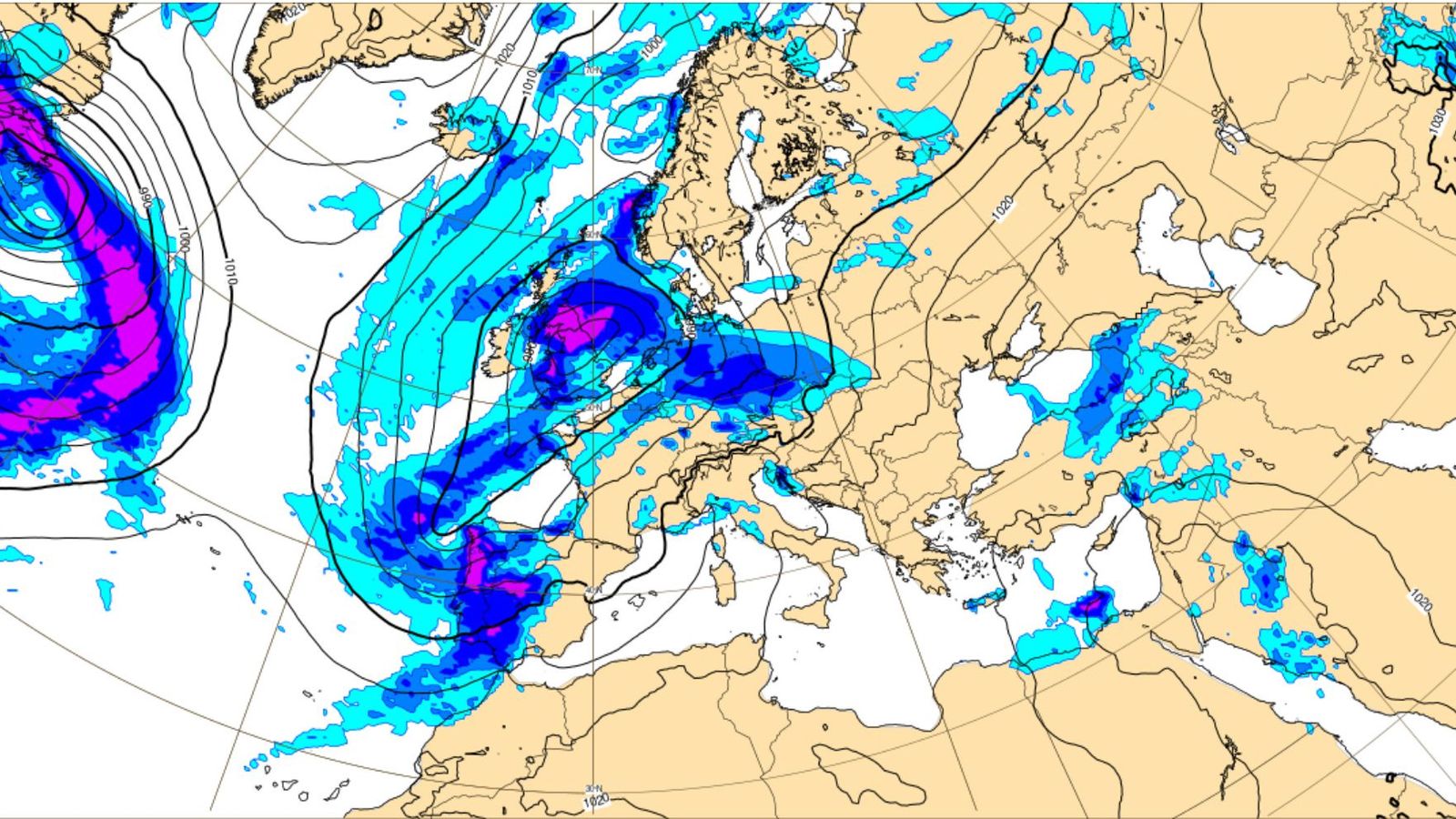 Radar de lluvias el día 5 de enero a las 6 de la tarde
