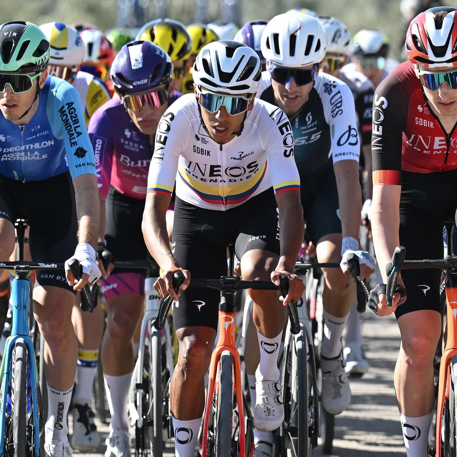 Egan Bernal, en un momento de la carrera.