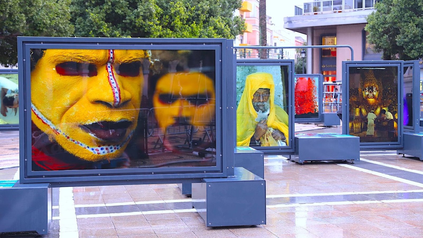 Algunas de las imágenes que pueden verse ya en la plaza del Arenal de Jerez.