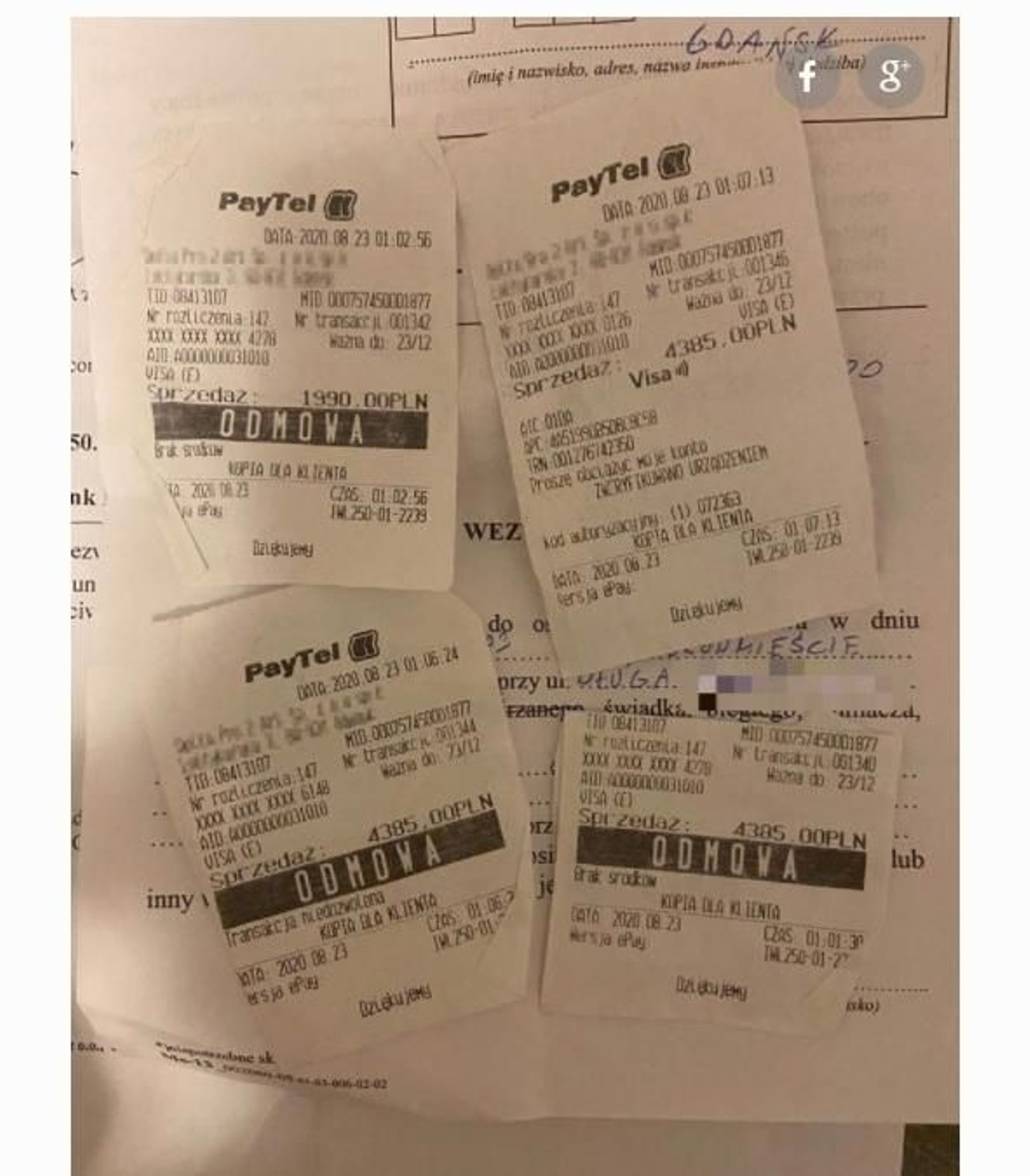 Las facturas que acreditan el timo del datáfono