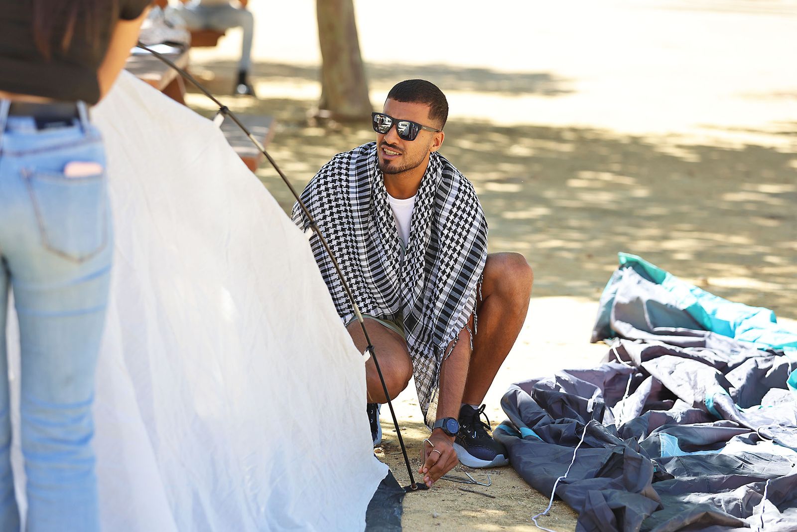 Imágenes de la campada por el pueblo palestino en el campus del Carmen