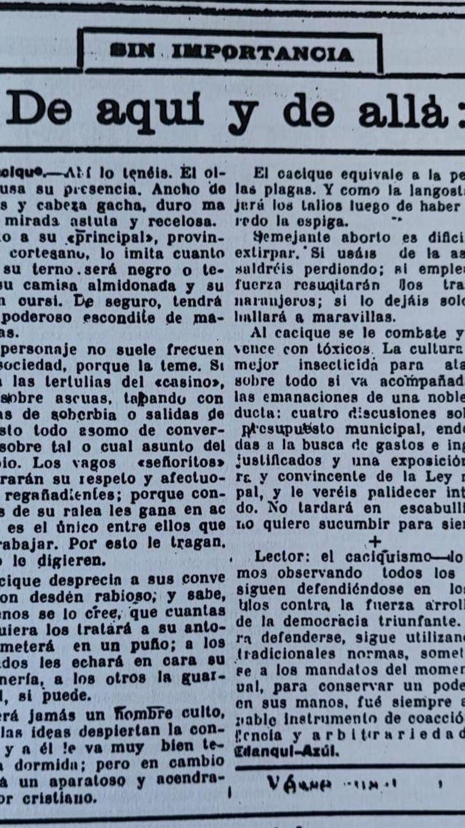 Recorte de prensa.