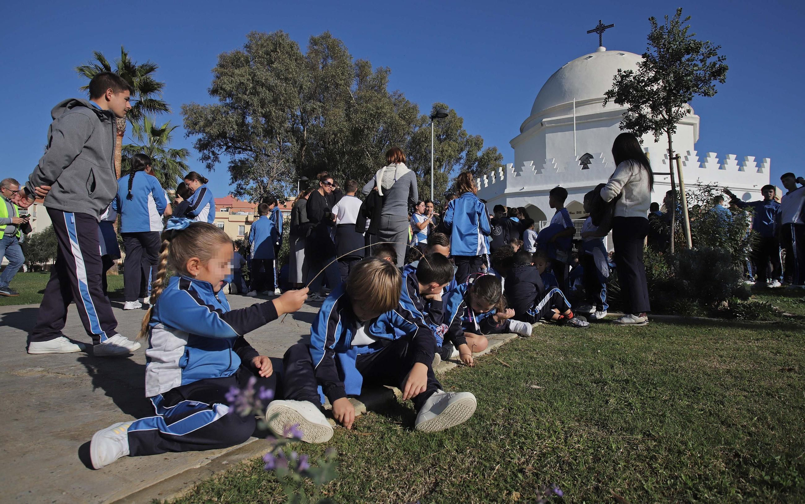 Fotos del simulacro de tsunami en el colegio Nuestra Señora de los Milagros en Algeciras