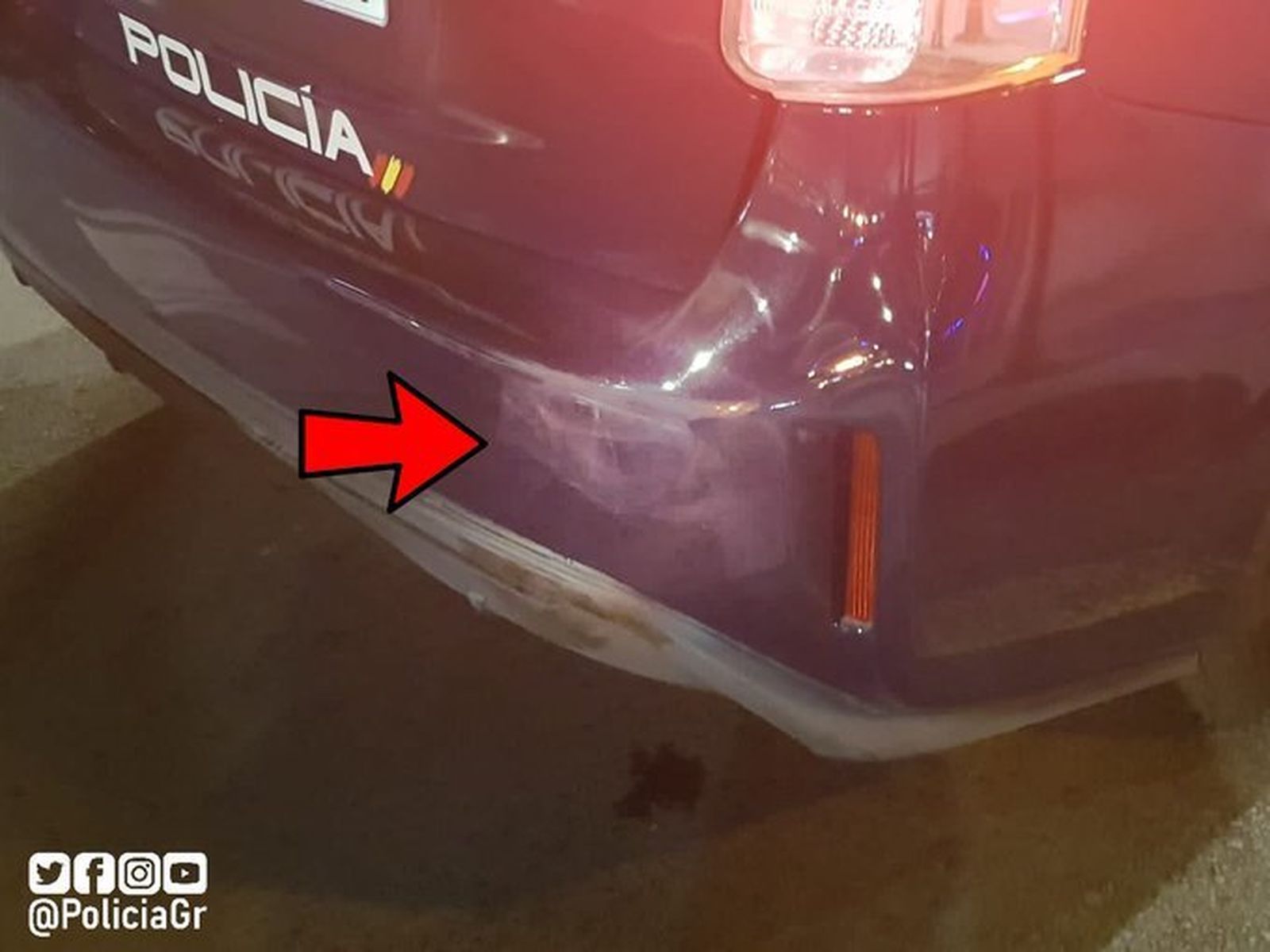 Desperfecto en el coche de la Nacional.