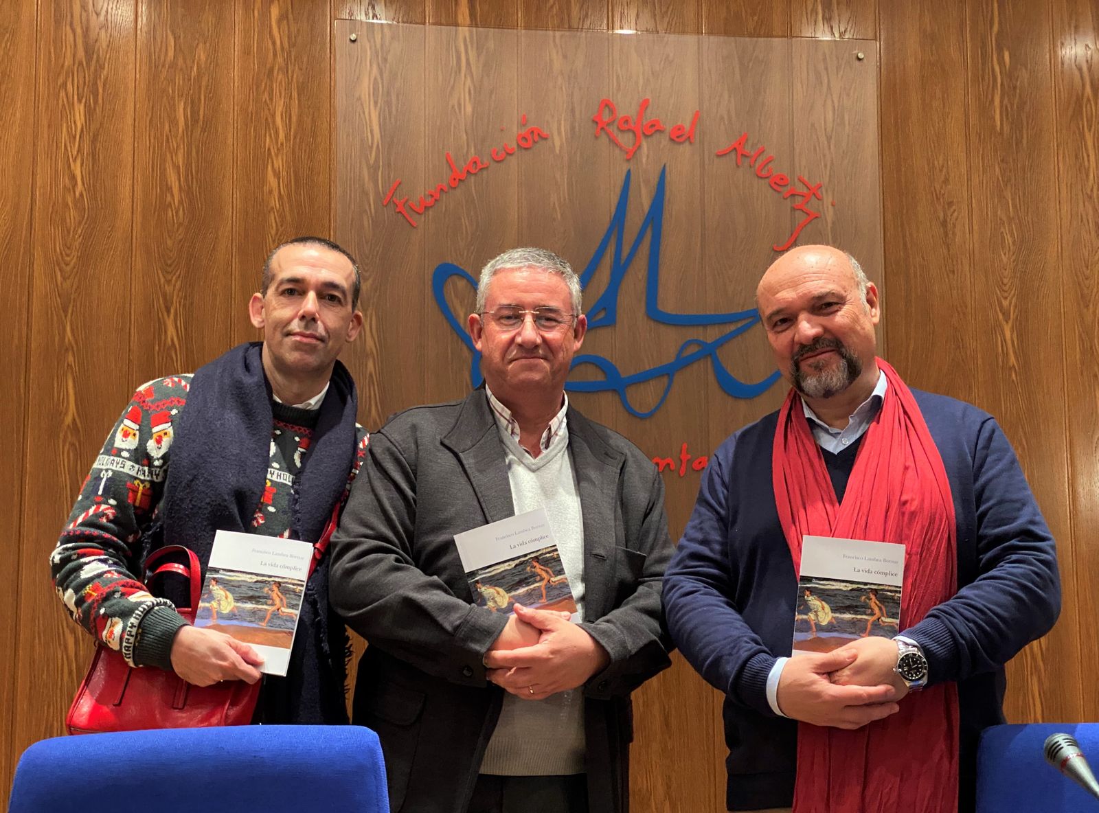 Francisco Lambea, con Basilio Rodríguez Cañada y David Calleja.