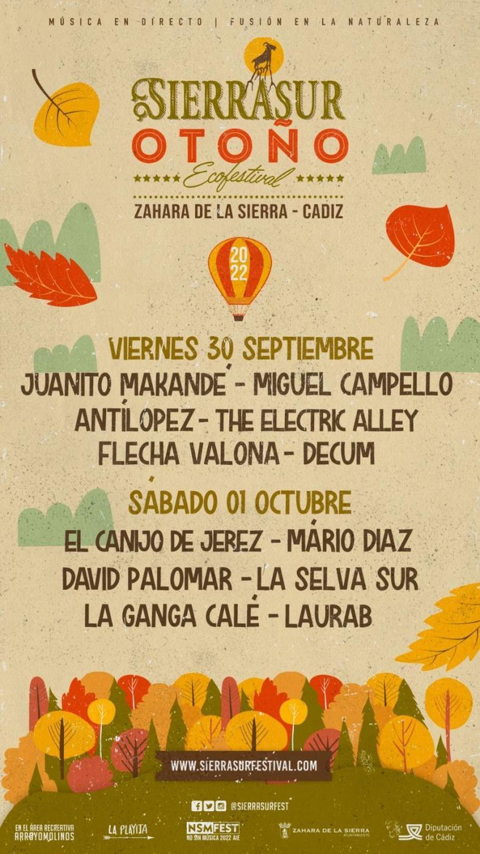 Cartel de la edición otoñal del Ecofestival Sierrasur de 2022
