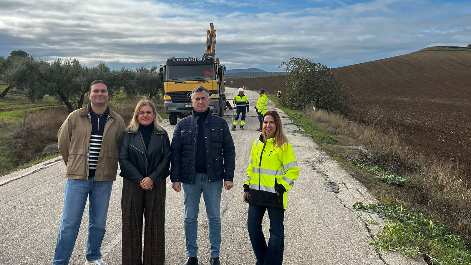 Visita institucional a las obras de la carretera Santiago de Calatrava