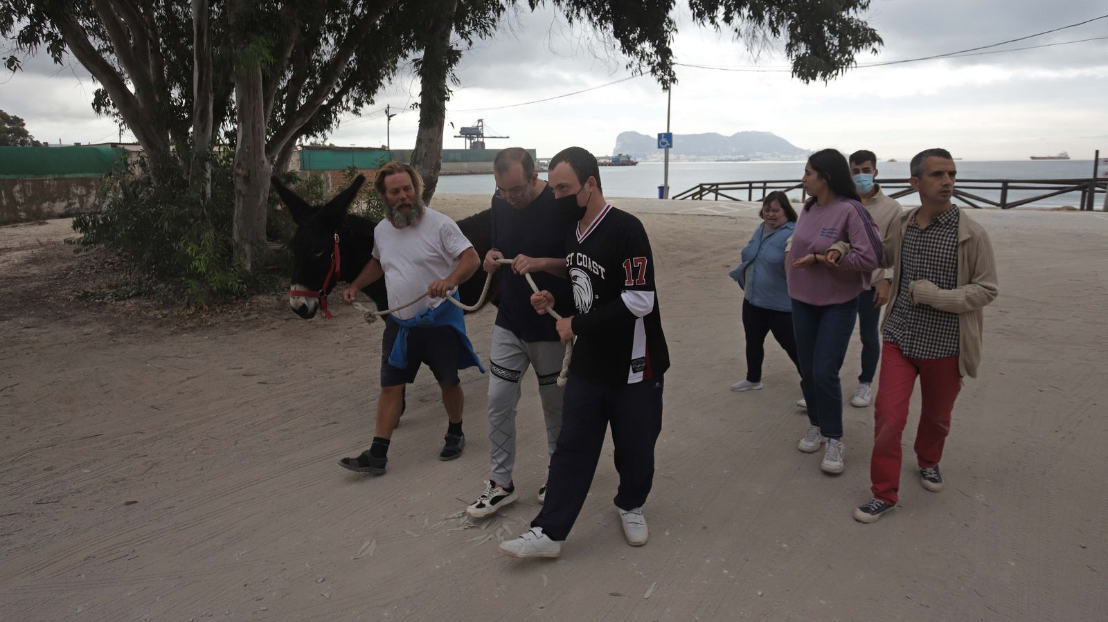 Sesión  de burroterapia con usuarios de Asansull en Palmones