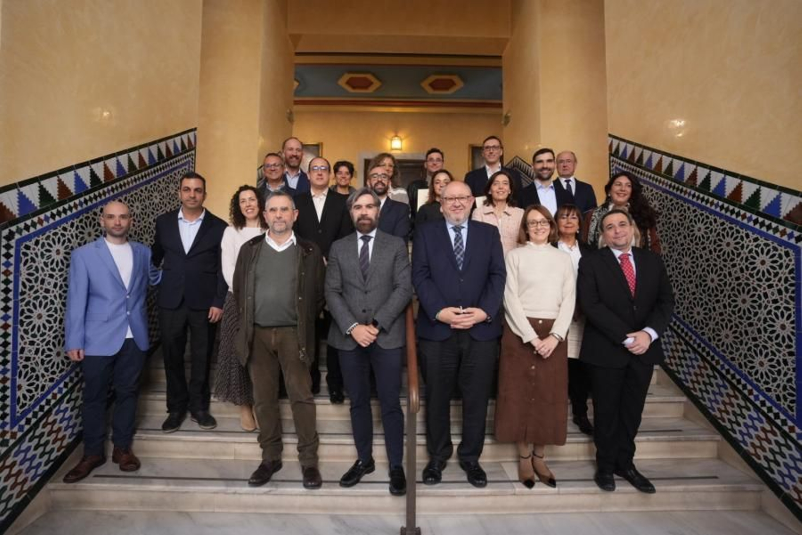 Los profesores de la UCO galardonados, en el Rectorado.
