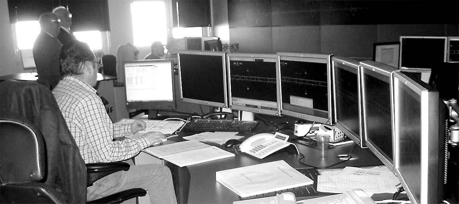 Centro de control de la estación de Santa Ana.