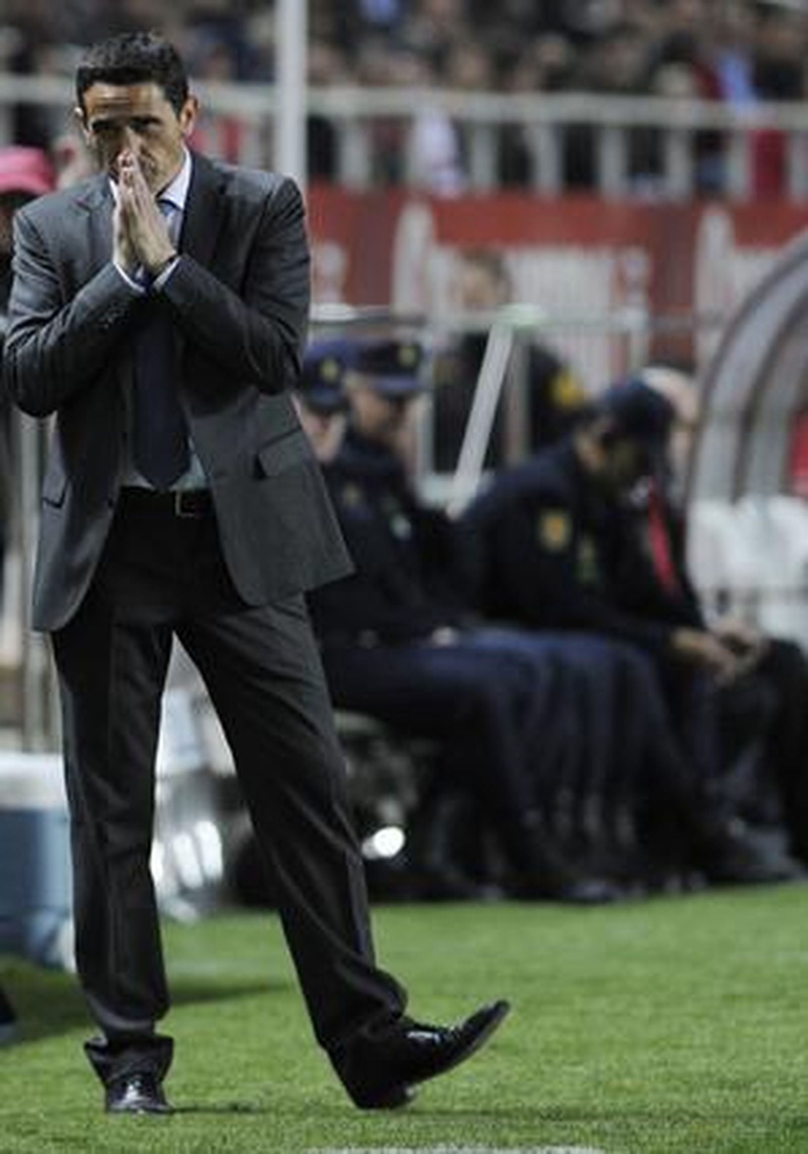 Jiménez hace gestos durante un partido.

Foto: afp