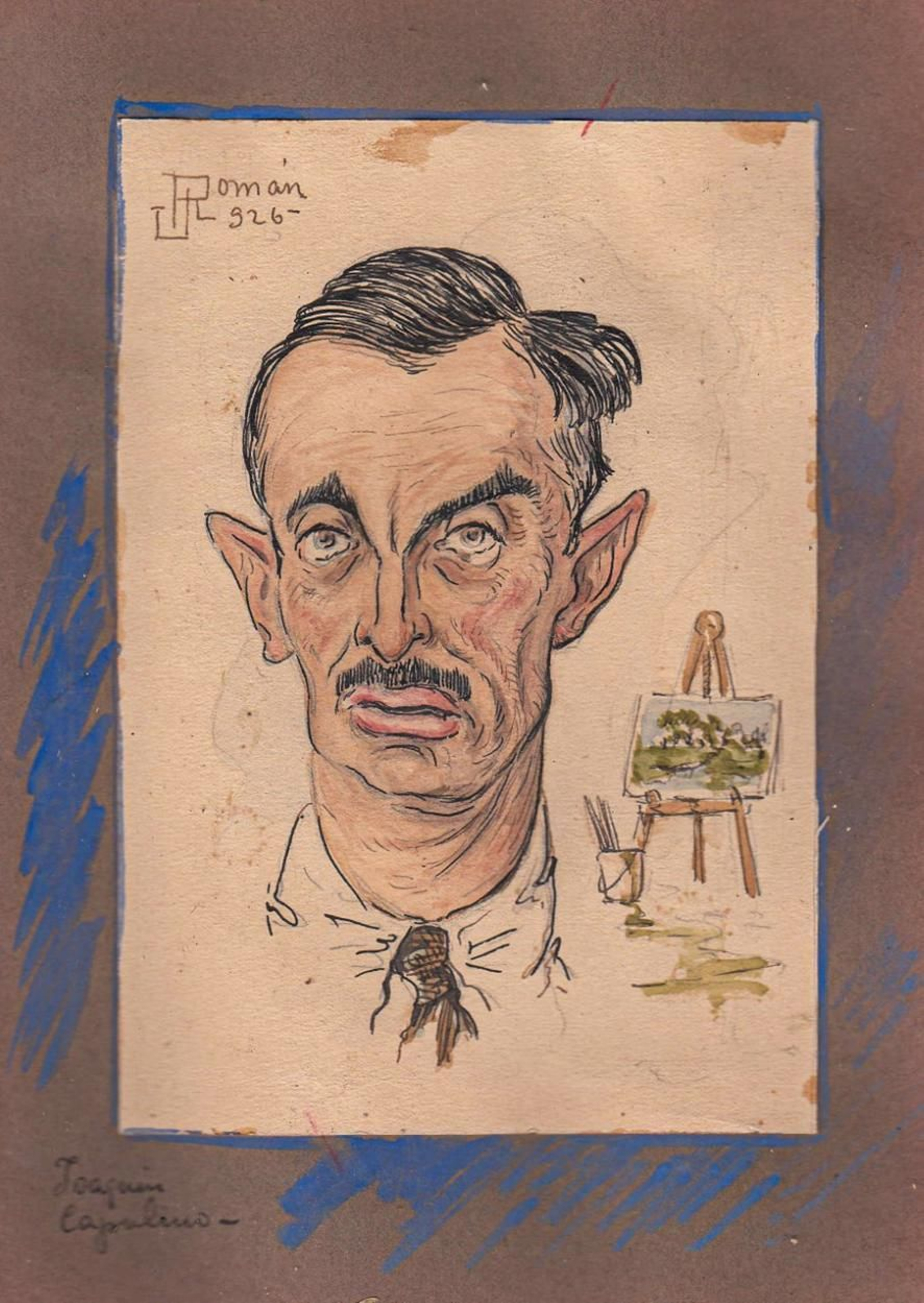 El pintor Joaquín Capulino, autor del diploma de Hijo Predilecto de José Román.