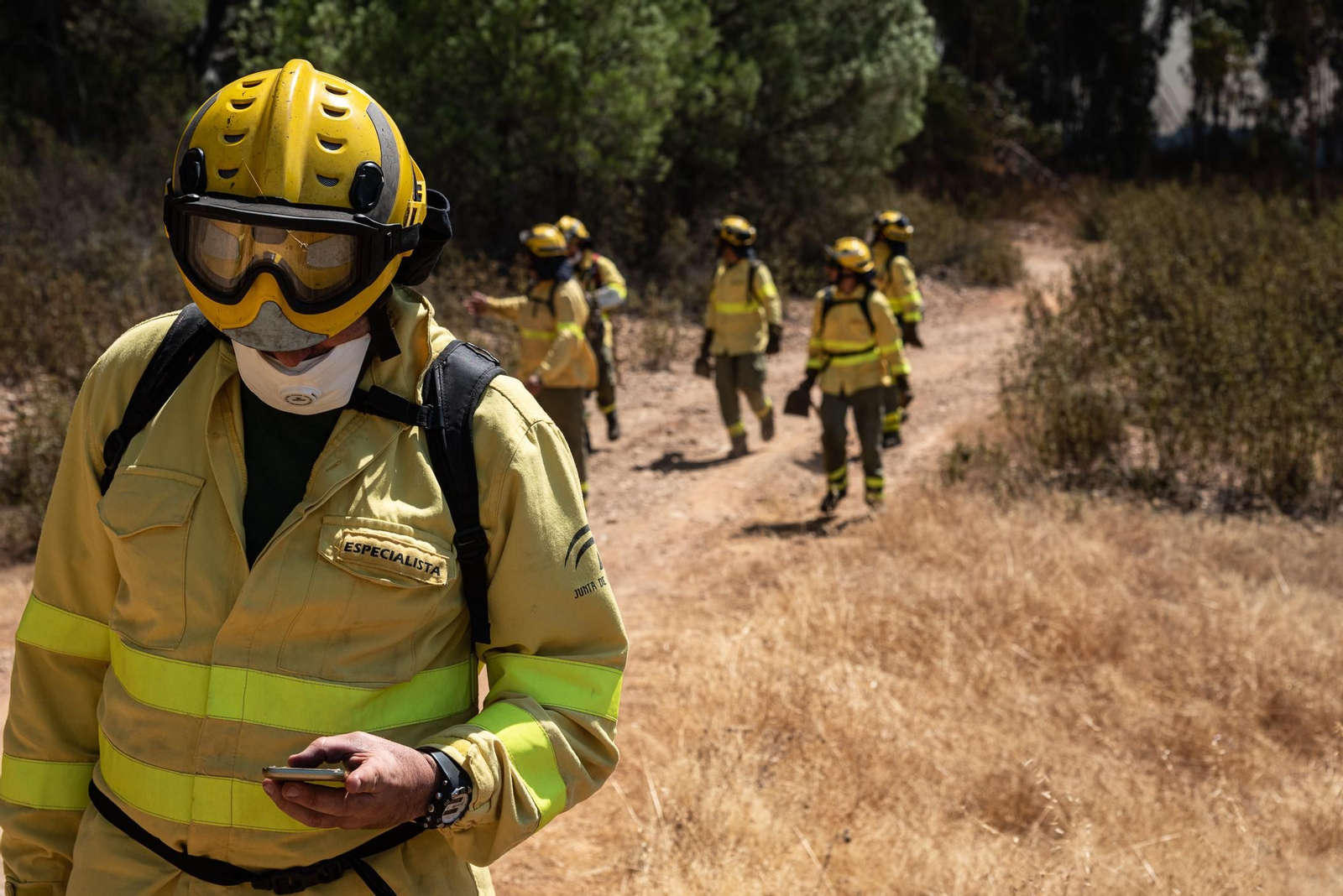 Imágenes del incendio de Almonaster a su paso por Zalamea