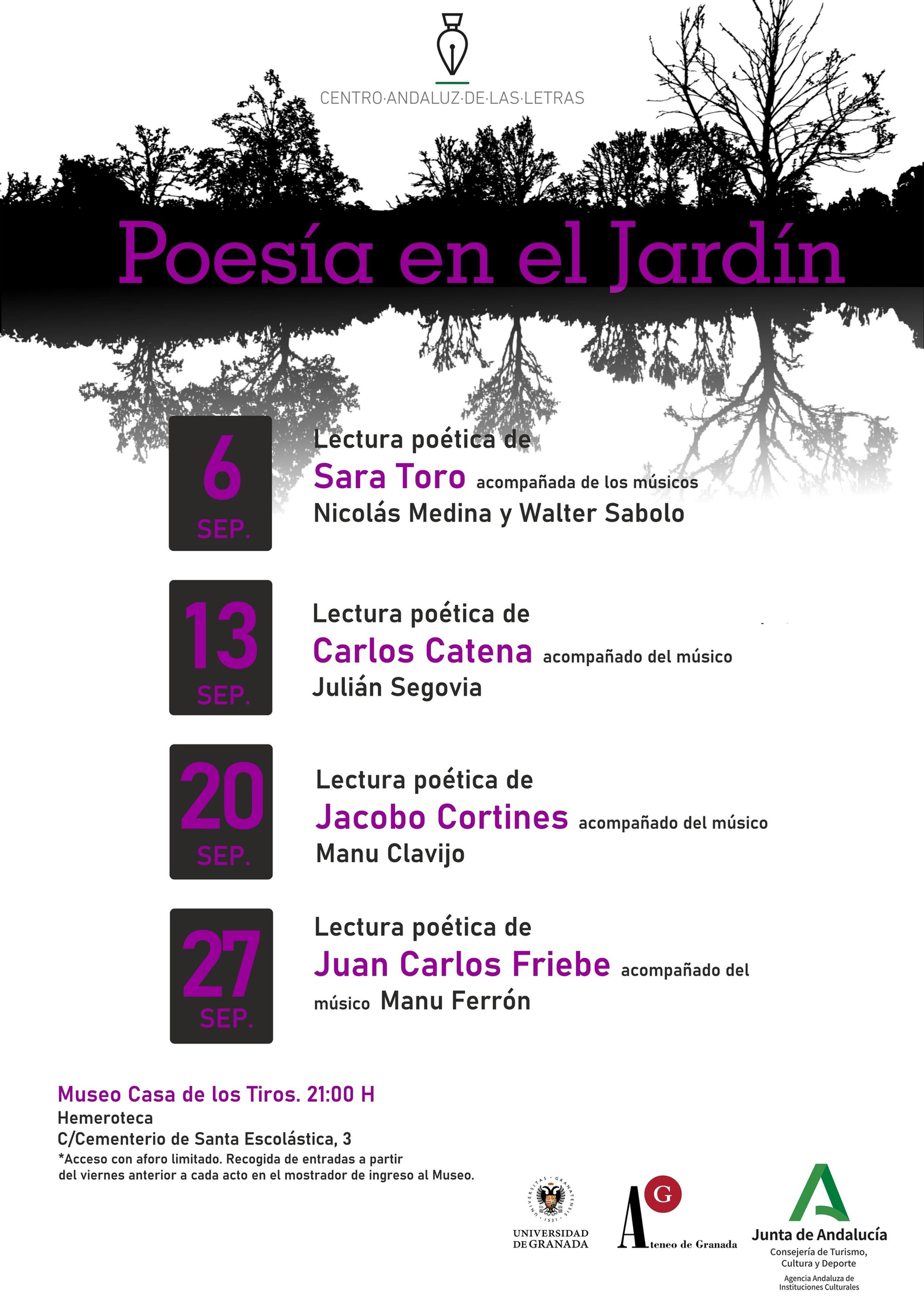 Sara Toro inaugura mañana ‘Poesía en el Jardín’ junto a los músicos Nicolás Medina y Walter Sabolo