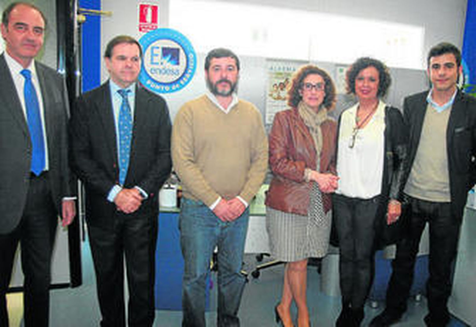 José María Valverde, Rafael Osborne, Alfonso Candón, Inmaculada Benítez y Ana Barea, con Francisco José Soto.