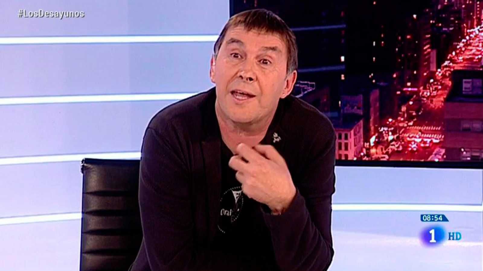 Arnaldo Otegi durante la entrevista, en una imagen captada en 'Los desayunos'