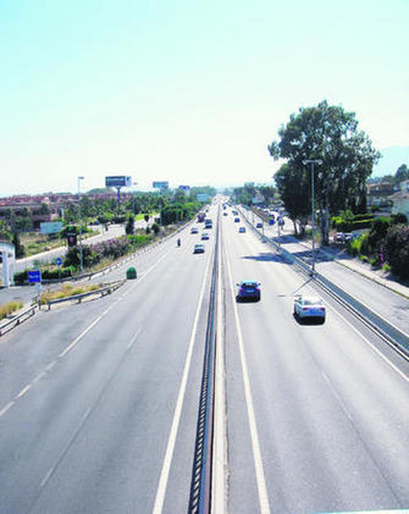 La A-7 a su entrada al término municipal de Estepona.