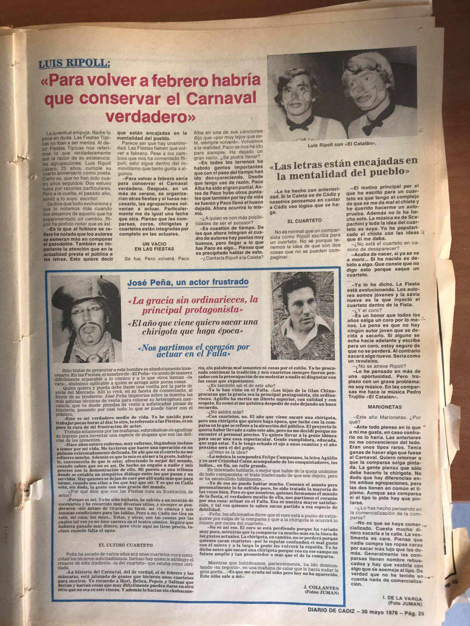 Recuerdos del Diario del Carnaval de 1976