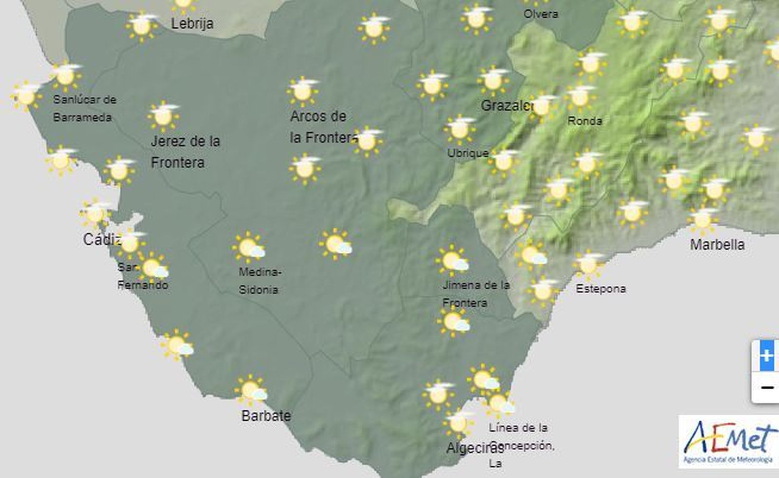 El tiempo en Cádiz el día 7 de abril.
