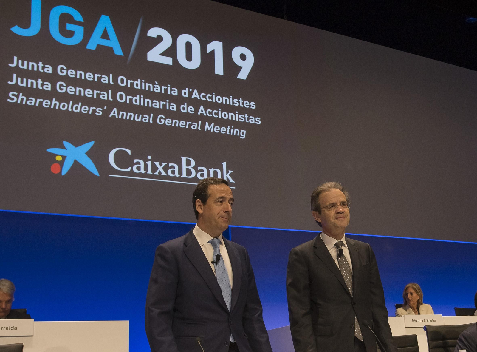 Gonzalo Gortázar, consejero delegado, y Jordi Gual, presidente de Caixabank