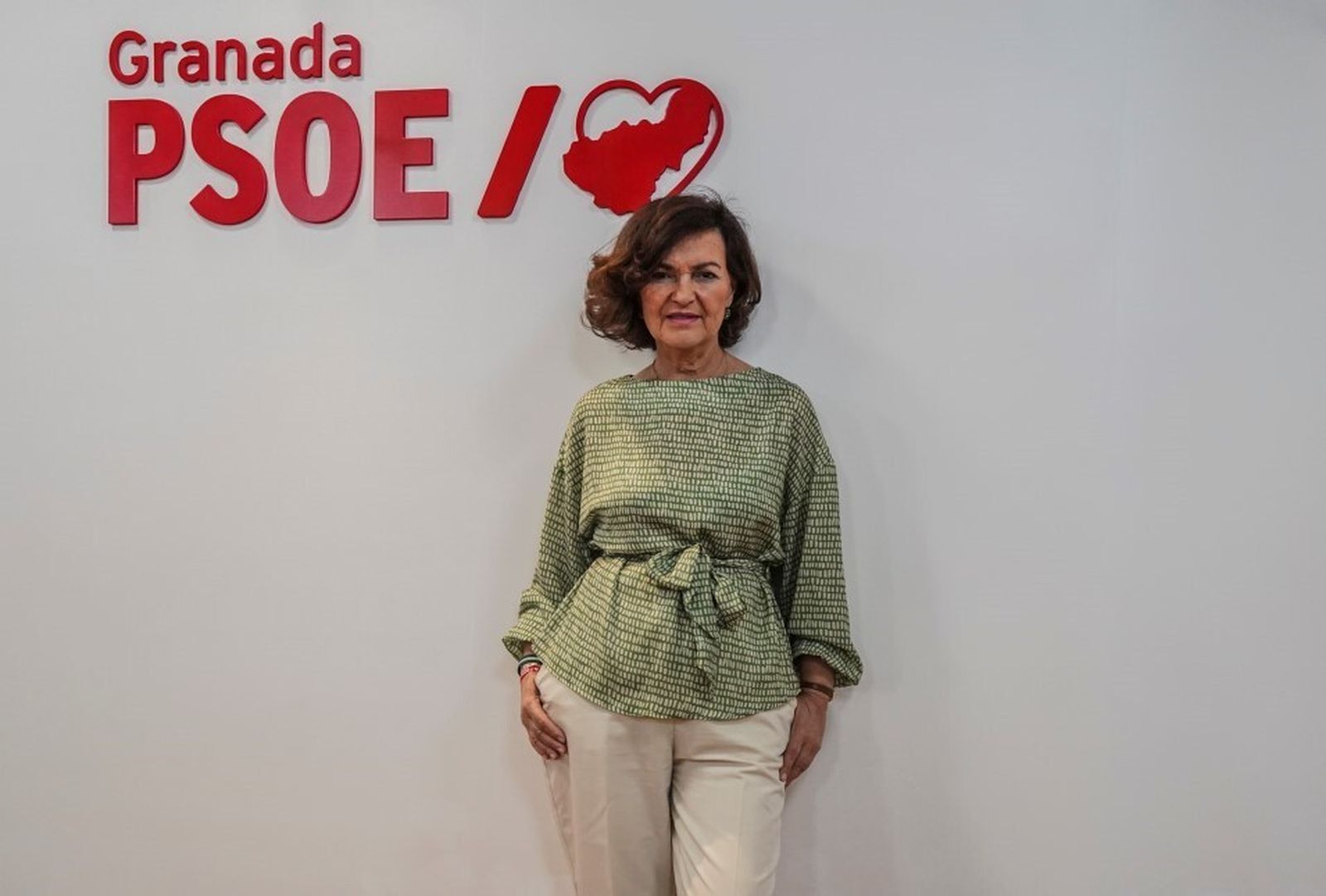 Carmen Calvo, cabeza de lista del PSOE por Granada al Congreso de los Diputados.