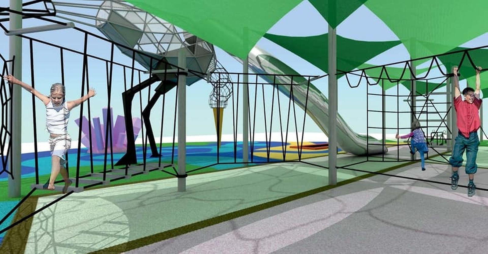 Recreación de la futura zona de juegos.