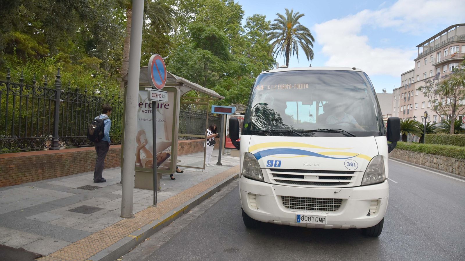 Un autobús, en Algeciras