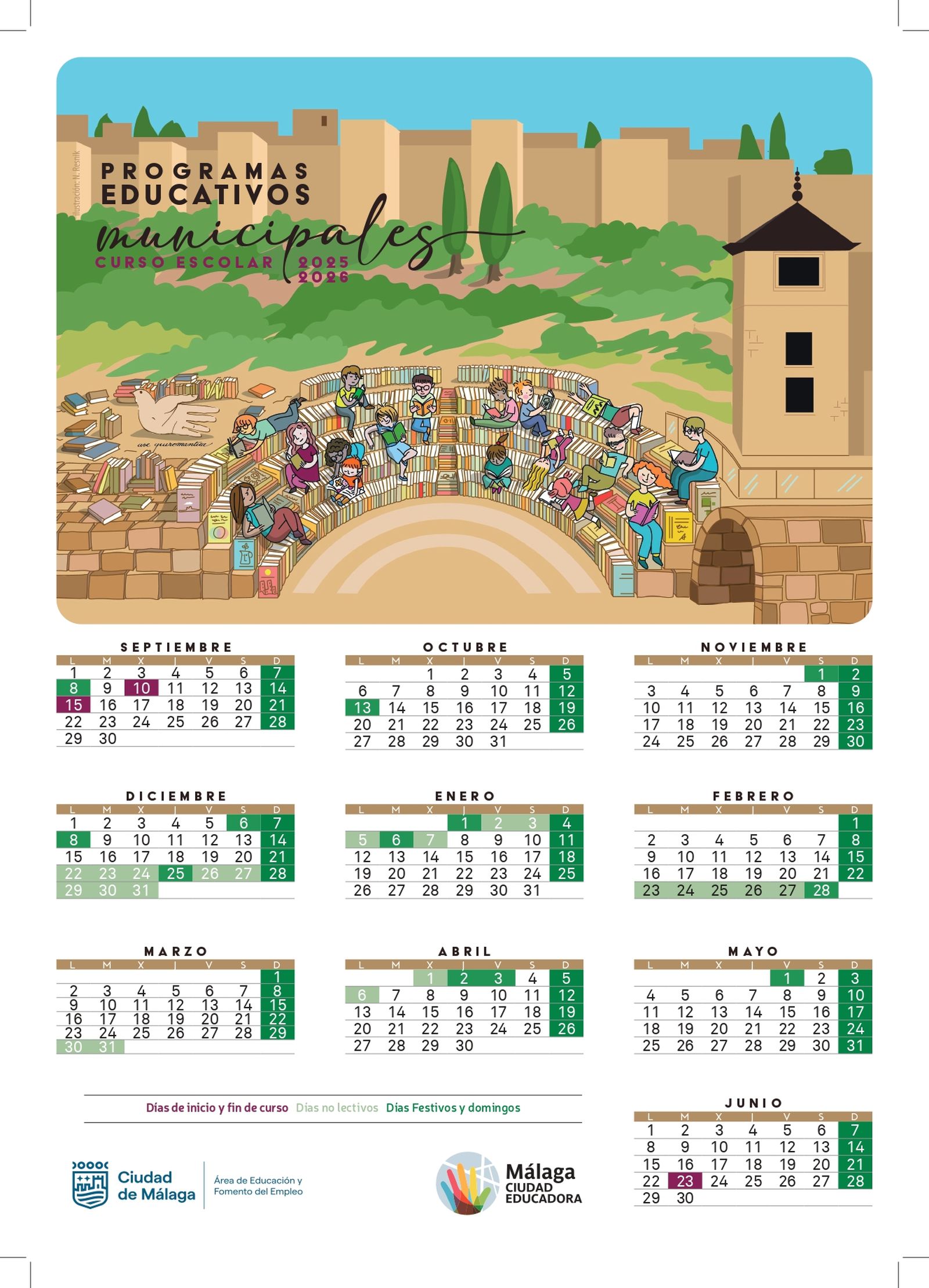 Calendario escolar 25-26 Málaga