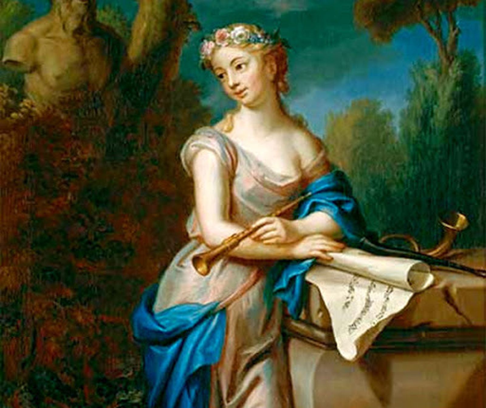 Euterpe, la musa de la música en la mitología griega, por Handmann.