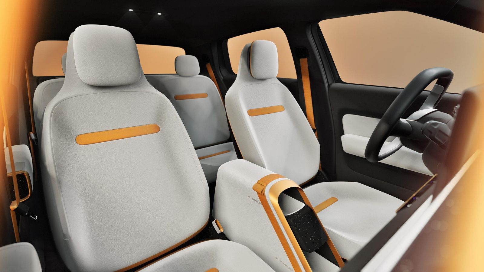 Este concept-car ya adelanta un interior para cuatro ocupantes y con acentos de color como las inserciones de los asientos, consola central o cinturones.