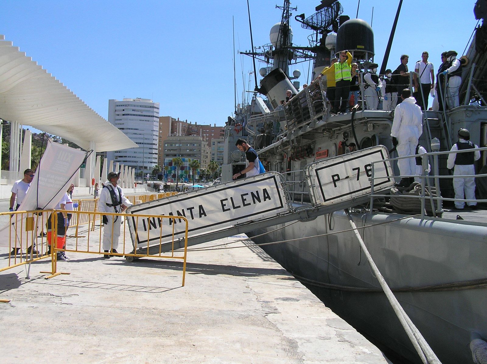 Las fotos simulacro de salvamento en el puerto de Málaga