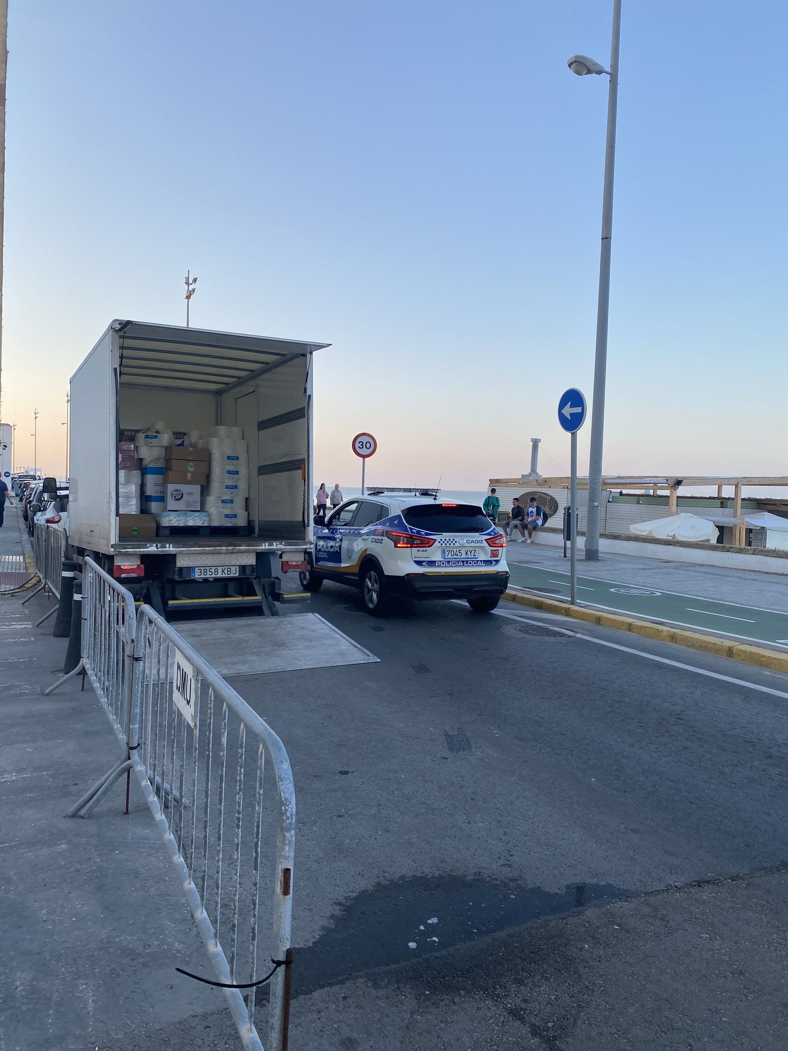 Uno de los camiones que se unieron a la manifestación del pasado lunes.