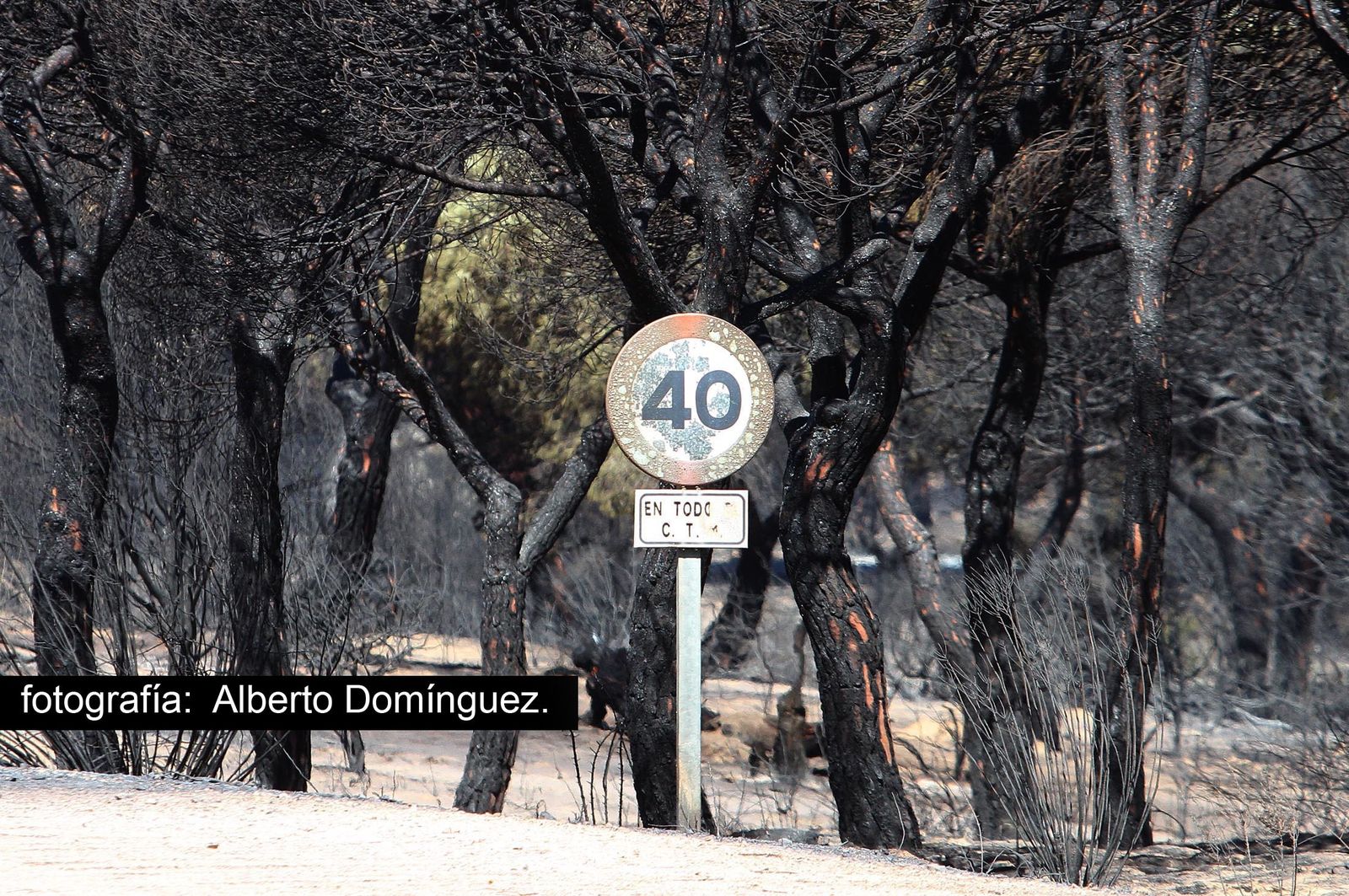 Imágenes de Cuesta Maneli tras el incendio.