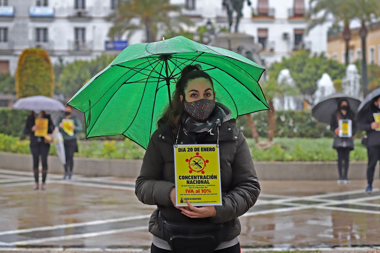 Protesta de las peluquerias en Jerez
