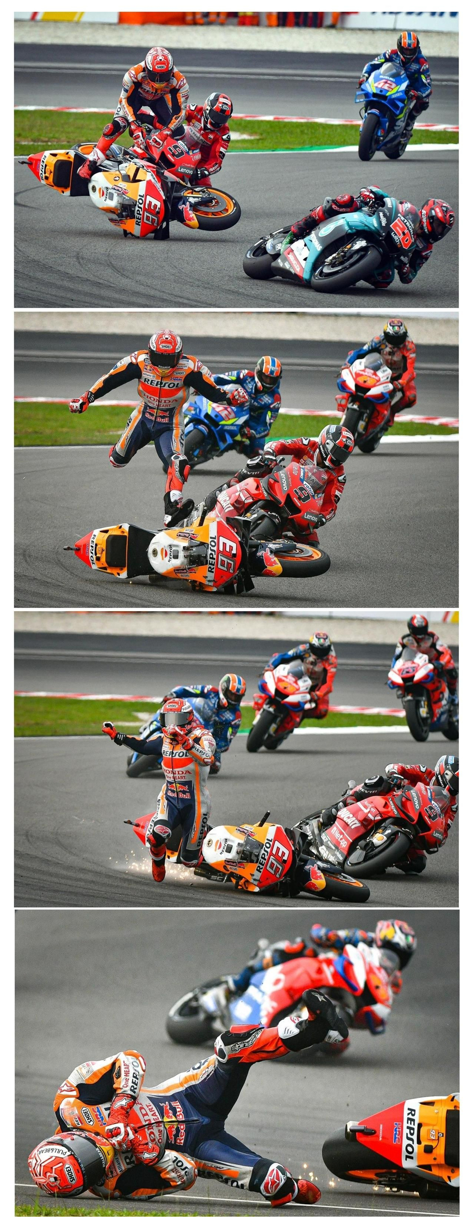 Secuencia de la grave caída de Marc Marquez en Sepang / Thinakaran Shanmugam