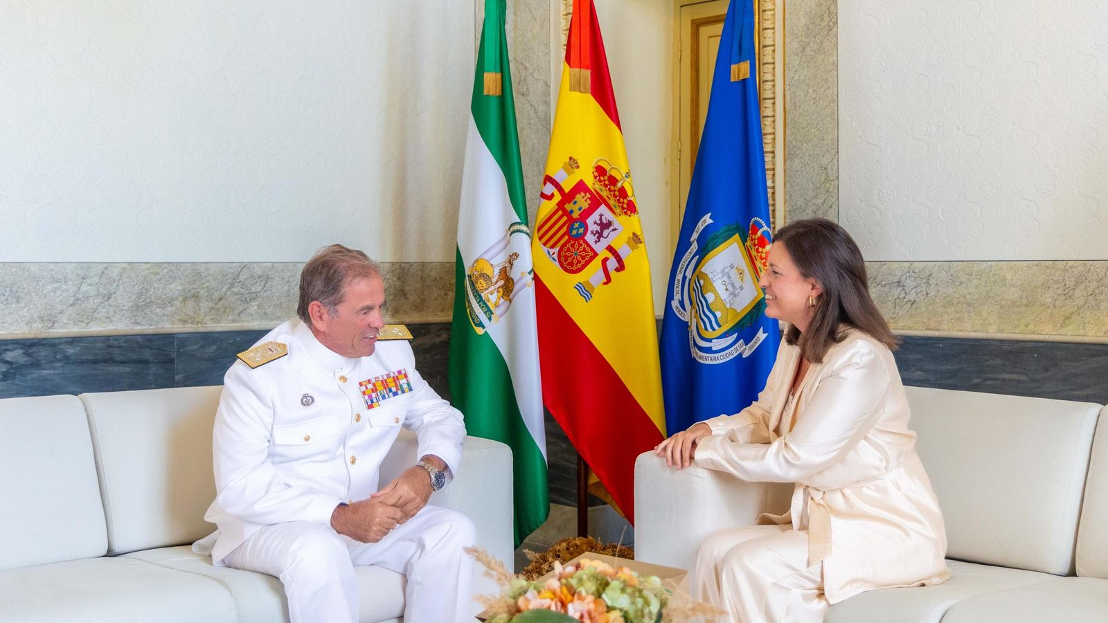 Recepción en el Ayuntamiento de San Fernando al Almirante de la Flota