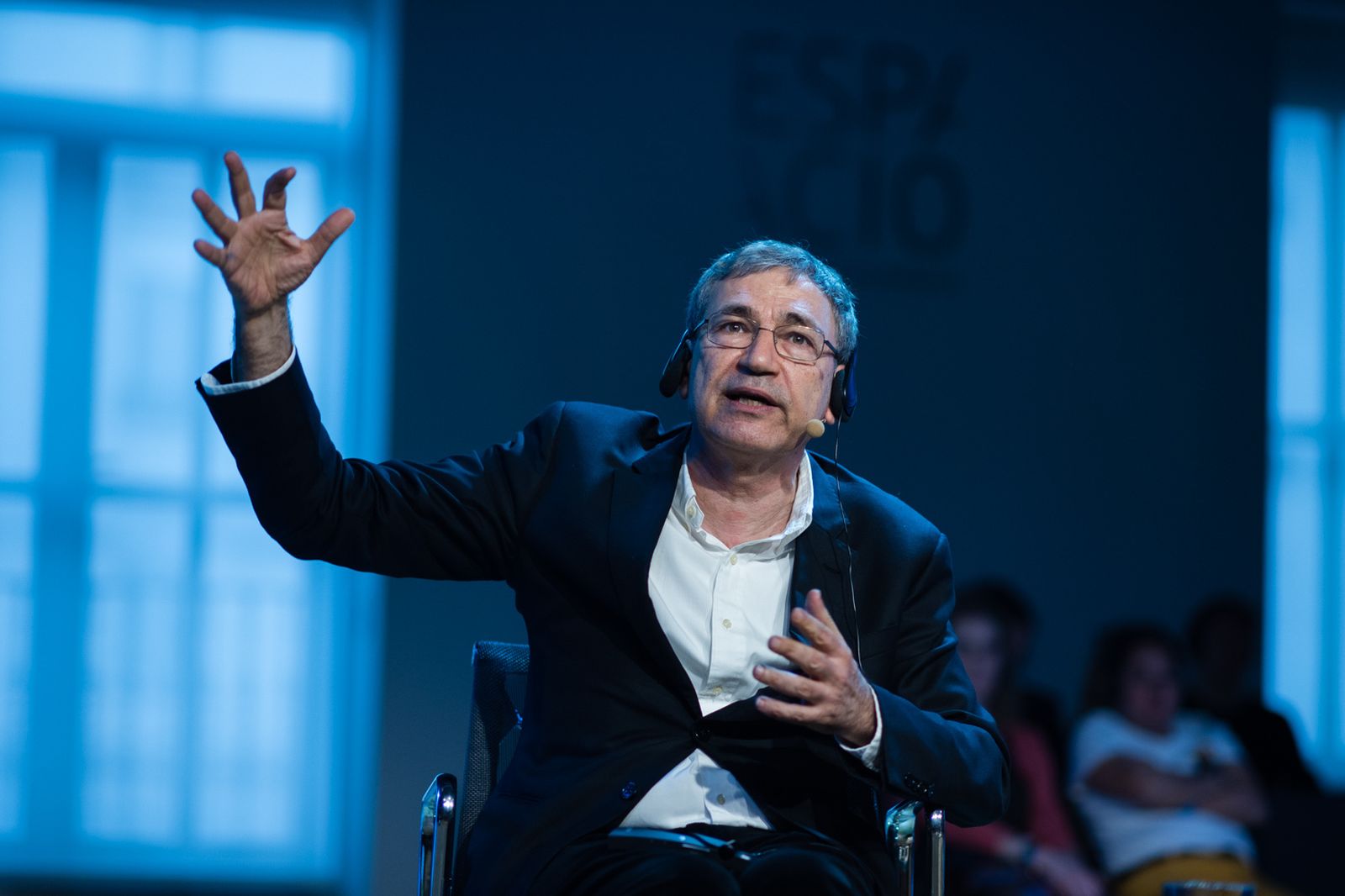 El escritor turco Orhan Pamuk, el pasado día 5 en la sede de la Fundación Telefónica, en Madrid.