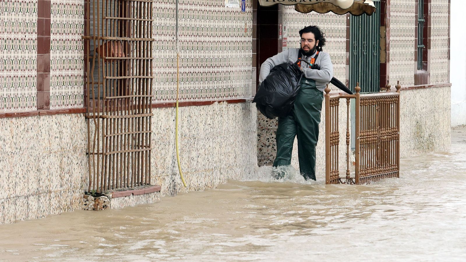 Imágenes del paseo rural por Jerez en el estreno de la borrasca Marta