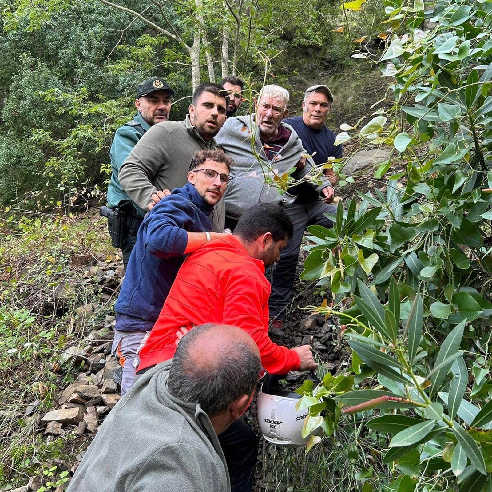 Luiso, en el momento de ser localizado.