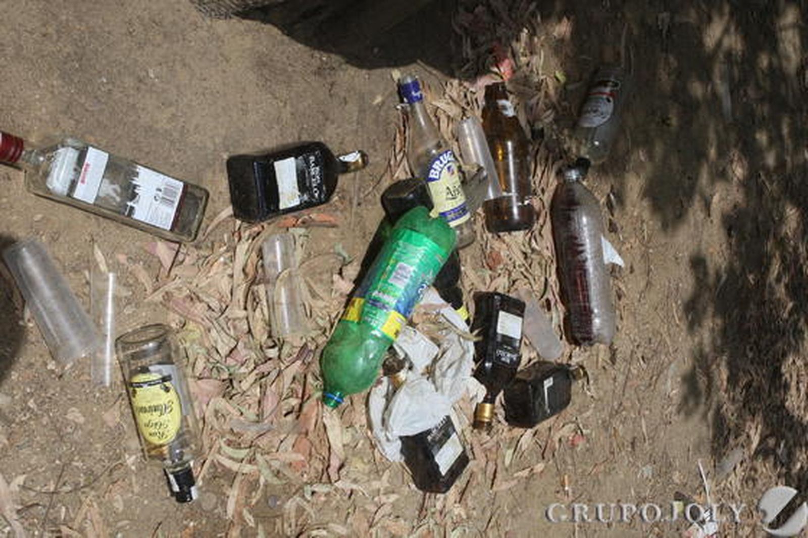 Más cristales generados por los botellones.

Foto: Paco Guerrero